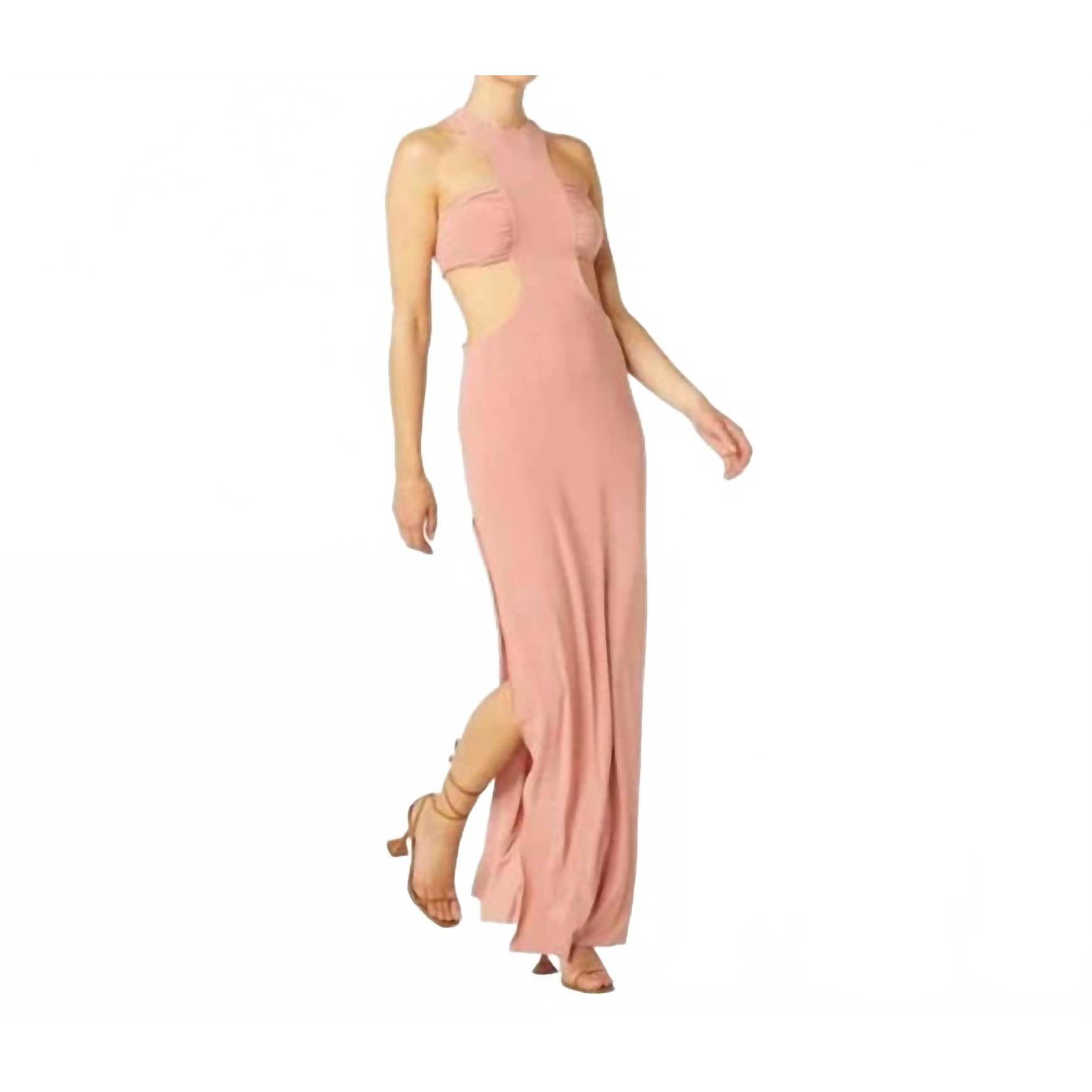 New Misa Los Angeles Lyra Cut Out Jersey Knit Maxi Dress In Rose